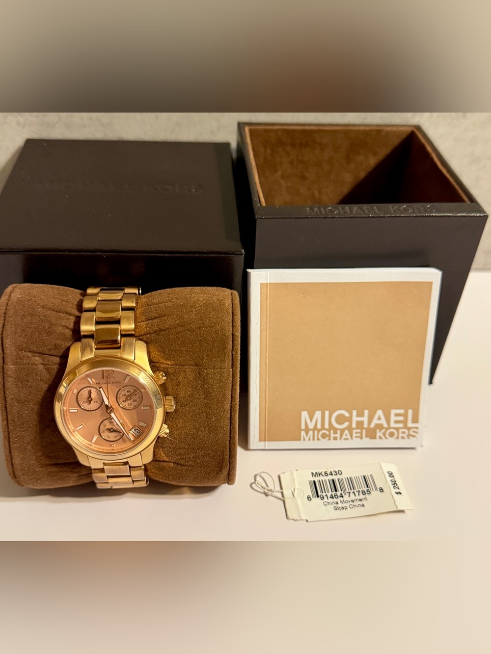 Michael Kors Gold-Tone Women’s Chronograph Watch with Rose Dial